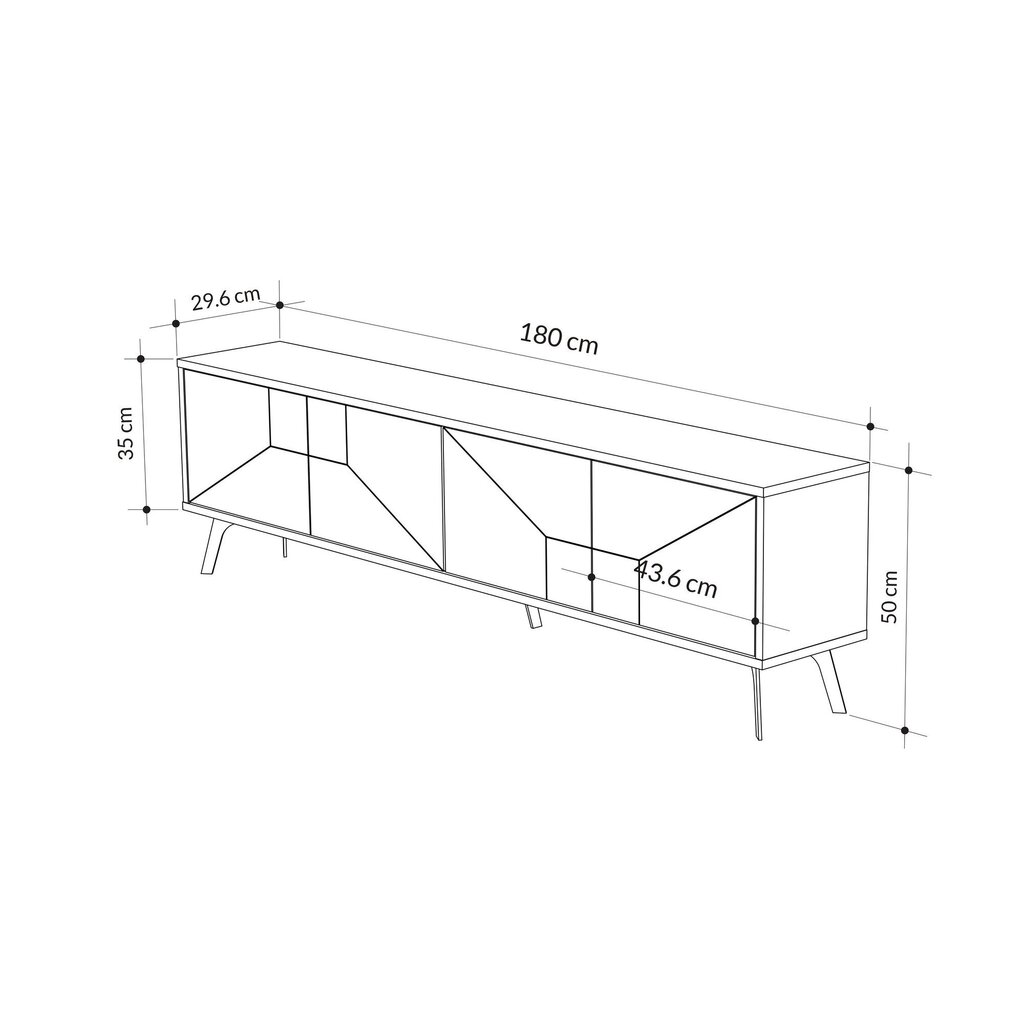 TV alus Asir, 180x50x29,6cm, helepruun hind ja info | Televiisori alused | hansapost.ee