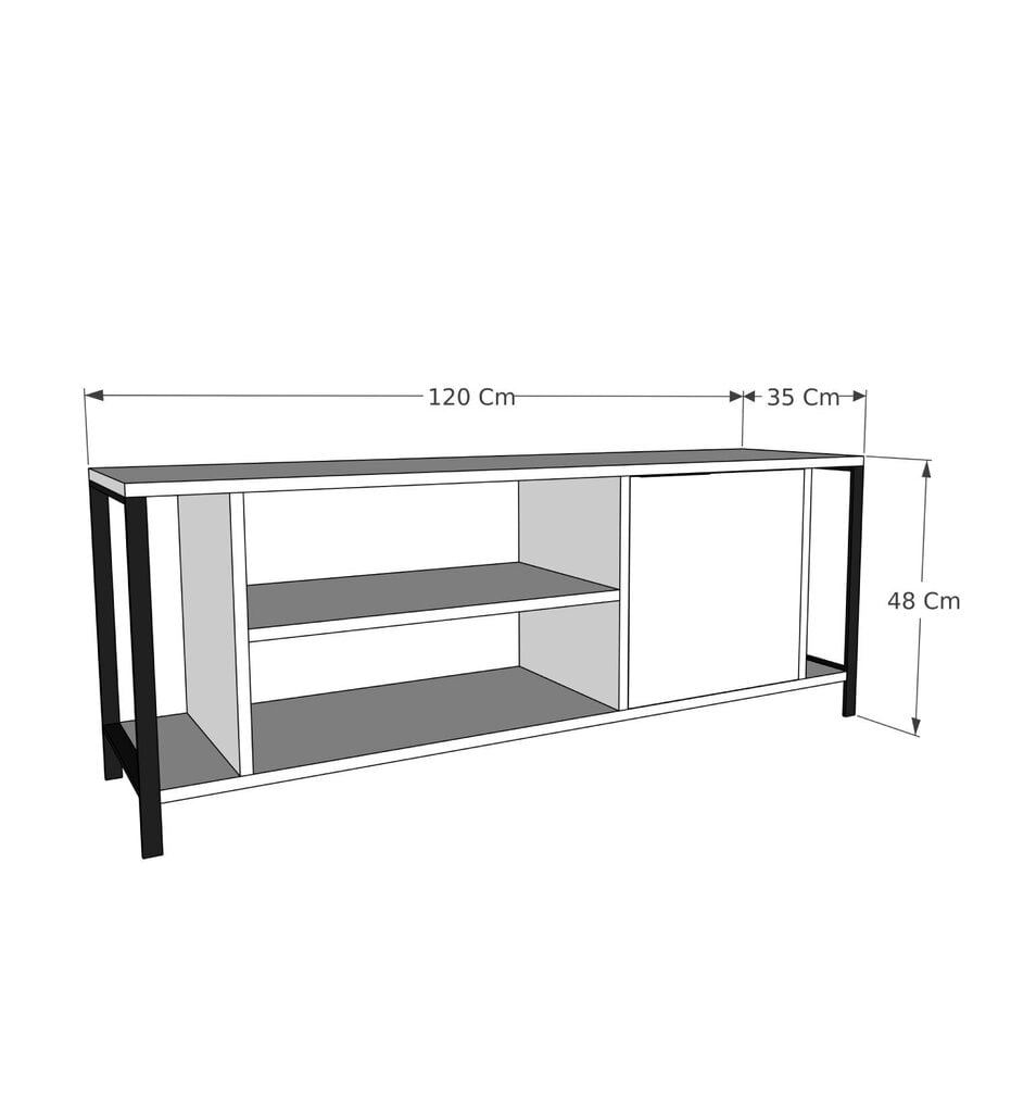 TV alus Asir, 120x54x30cm, must цена и информация | Televiisori alused | hansapost.ee