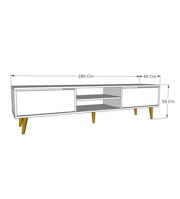 TV alus Asir, 180x50x40cm, valge ja beež hind ja info | Televiisori alused | hansapost.ee