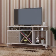 TV alus, Asir, 120x53,6x29,5 cm, valge/pruun hind ja info | Televiisori alused | hansapost.ee