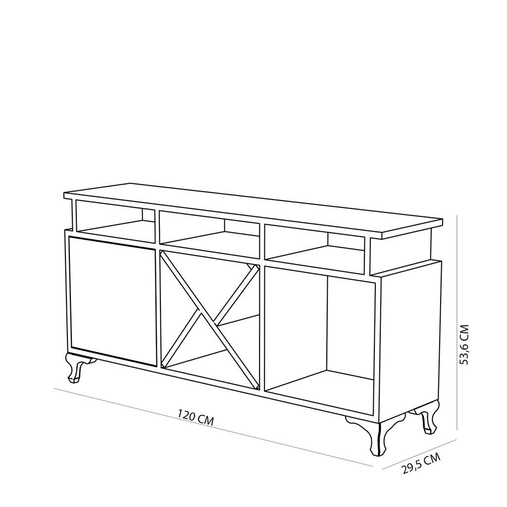 TV alus, Asir, 120x53,6x29,5 cm, valge/pruun hind ja info | Televiisori alused | hansapost.ee