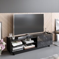 TV alus Asir, 140x41,4x37,1 cm, must hind ja info | Televiisori alused | hansapost.ee