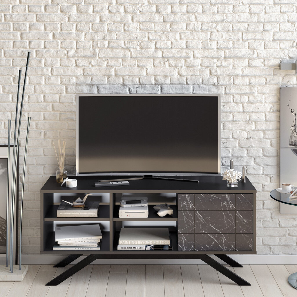 TV alus Asir, 130x38,6x58,6 cm, must hind ja info | Televiisori alused | hansapost.ee