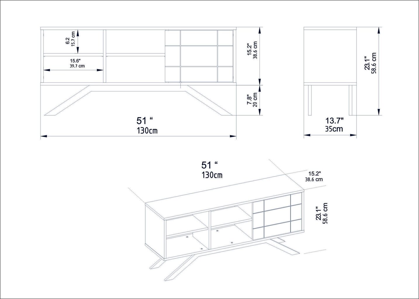 TV alus Asir, 130x38,6x58,6 cm, pruun hind ja info | Televiisori alused | hansapost.ee