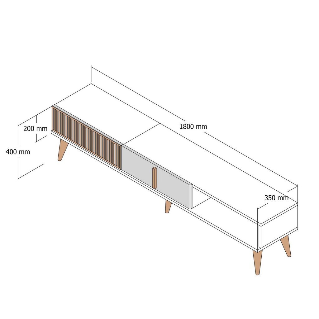 TV alus Asir, 180x40x35 cm, pruun/valge hind ja info | Televiisori alused | hansapost.ee