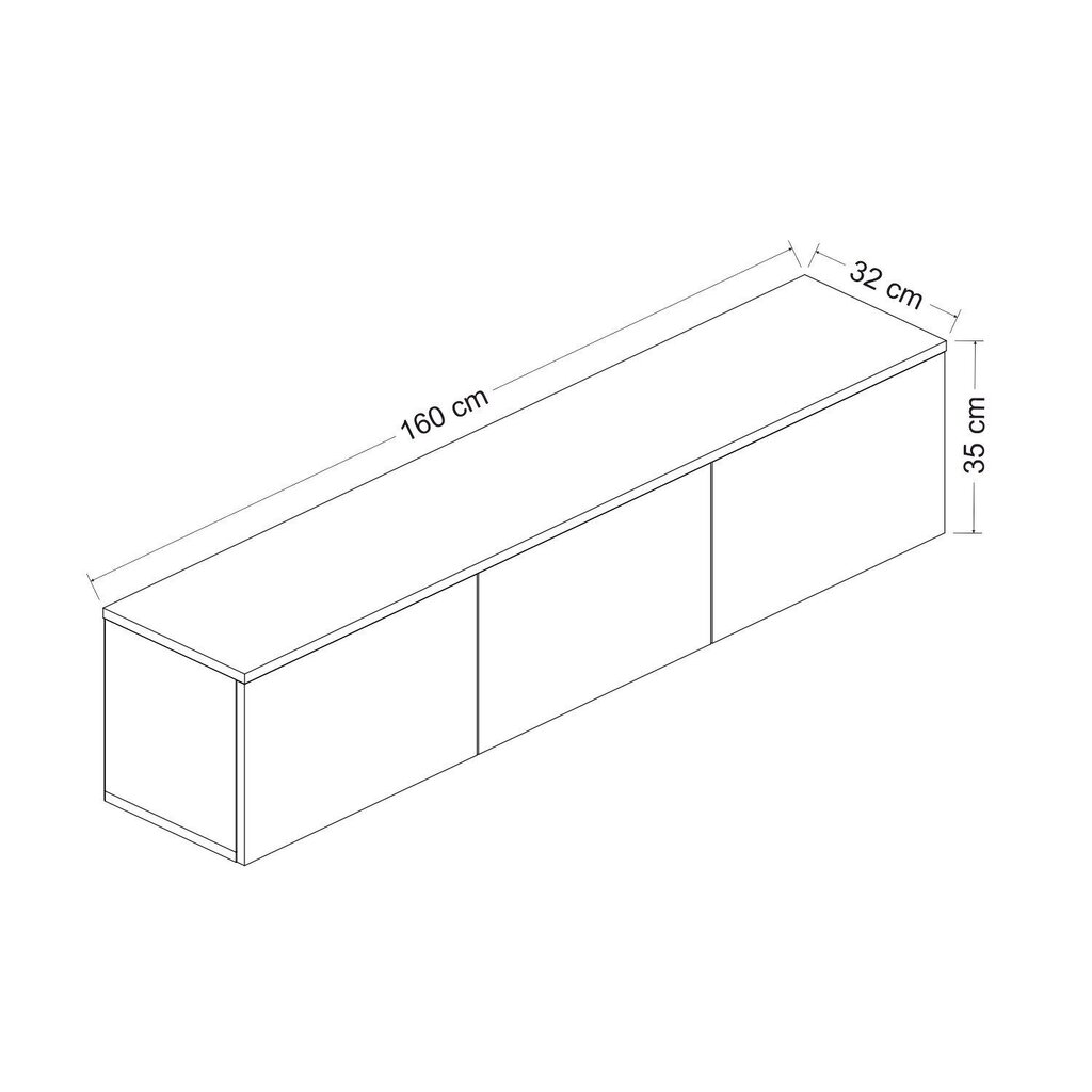 TV alus Asir, 160x35x32 cm, pruun цена и информация | Televiisori alused | hansapost.ee