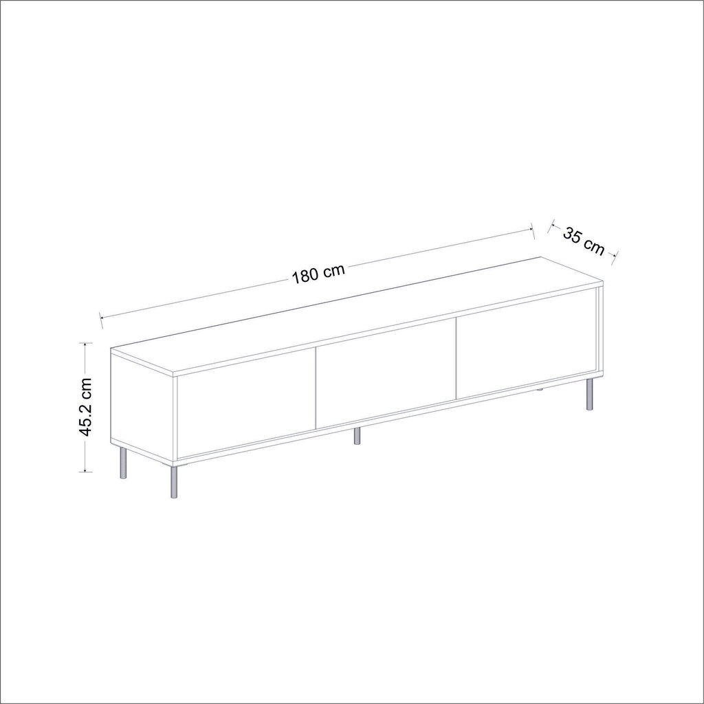 TV alus Asir, 180x45,2x35 cm, valge цена и информация | Televiisori alused | hansapost.ee