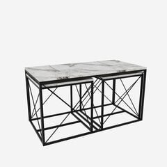 Diivanilaua komplekt Asir, 100x52x50cm, valgekirju price and information | Coffee tables | hansapost.ee