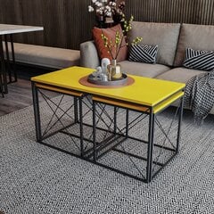 Diivanilaua komplekt Asir, 100x52x50cm, kollane price and information | Coffee tables | hansapost.ee