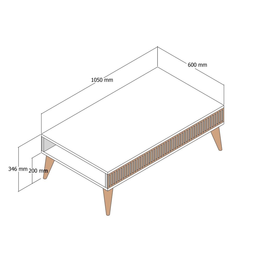 Kohvilaud Asir, 105x34,6x60 cm, pruun/hall hind ja info | Diivanilauad | hansapost.ee