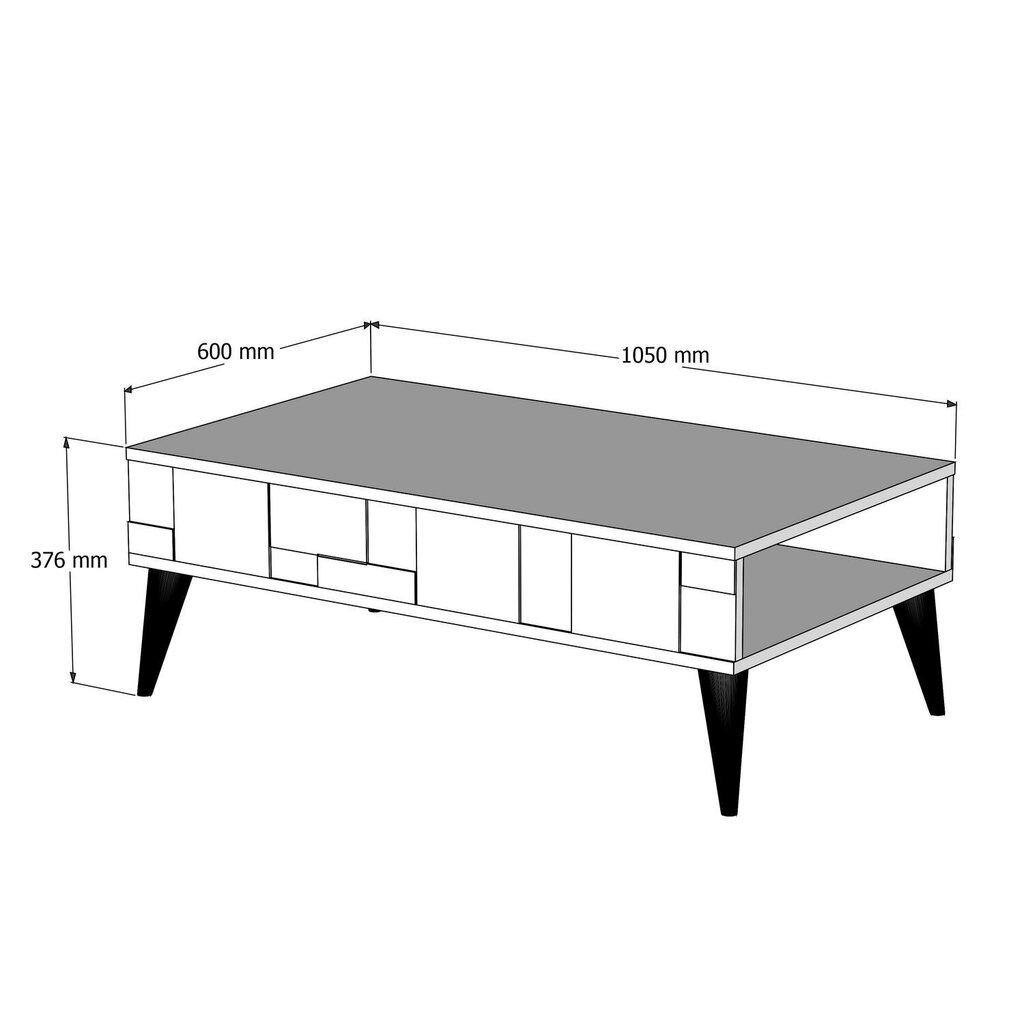 Kohvilaud Asir, 105x37,6x60 cm, pruun/valge hind ja info | Diivanilauad | hansapost.ee