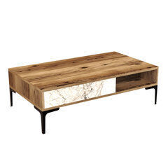 Kohvilaud Asir, 105x32,6x60 cm, pruun/valge/marmor price and information | Coffee tables | hansapost.ee