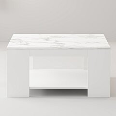 Kohvilaud Asir, 90x43,8x60 cm, valge/marmor price and information | Coffee tables | hansapost.ee