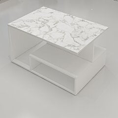 Kohvilaud Asir, 90x48,6x60 cm, valge/marmor price and information | Coffee tables | hansapost.ee