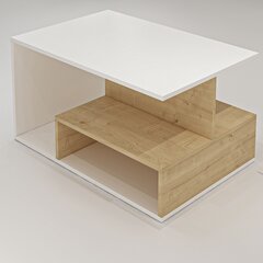 Kohvilaud Asir, 90x48,6x60 cm, valge/pruun price and information | Coffee tables | hansapost.ee