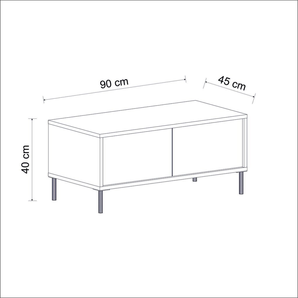 Kohvilaud Asir, 90x40x45 cm, valge hind ja info | Diivanilauad | hansapost.ee