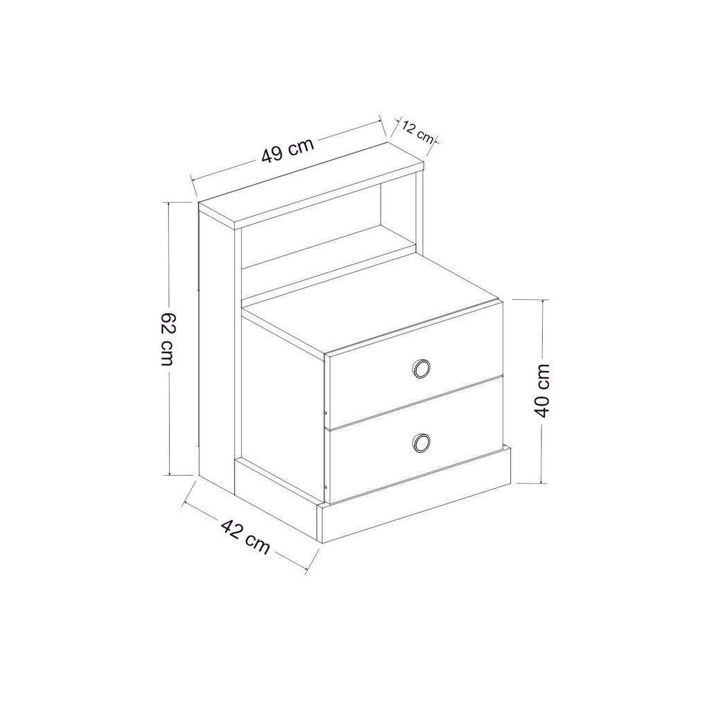 Öökapp Asir, 62x62x42 cm, hall/valge цена и информация | Öökapid | hansapost.ee