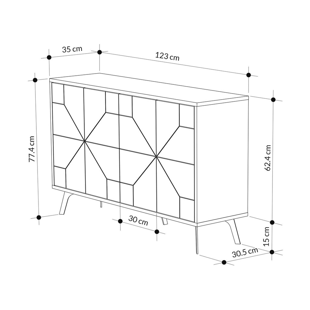 Abikapp Asir, 123x77,4x35cm, must hind ja info | Konsoollauad | hansapost.ee