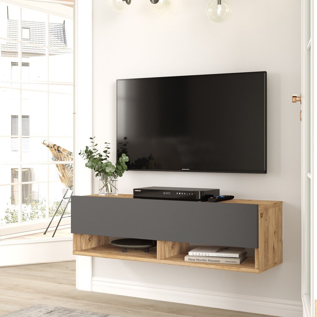 TV alus Asir, 100x29,1x31,6cm, hall ja beež hind ja info | Televiisori alused | hansapost.ee