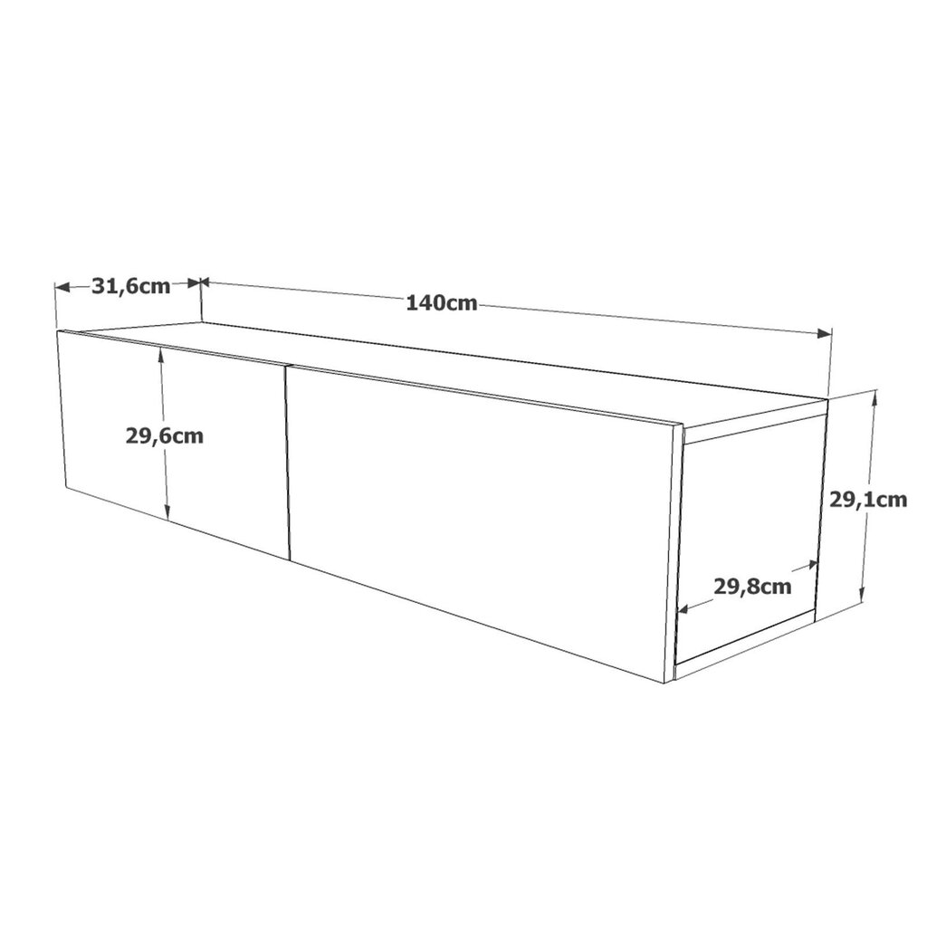 TV alus Asir, 140x29,1x31,6cm, must hind ja info | Televiisori alused | hansapost.ee