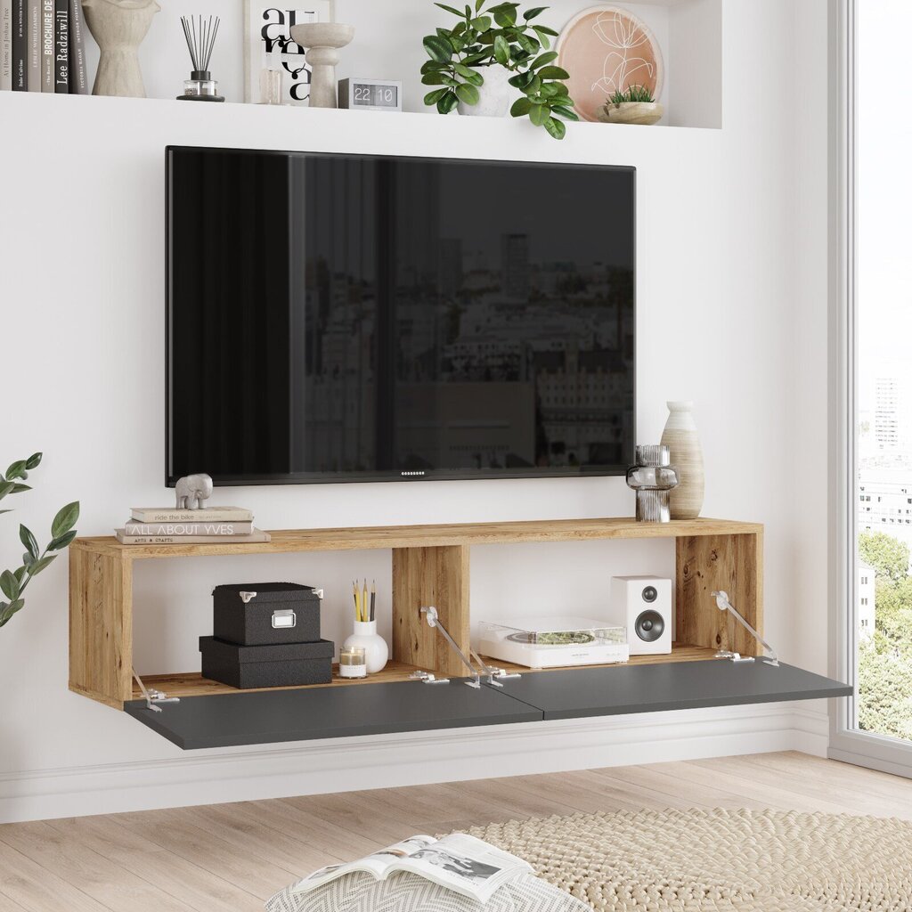 TV alus Asir, 140x29,1x31,6cm, must hind ja info | Televiisori alused | hansapost.ee