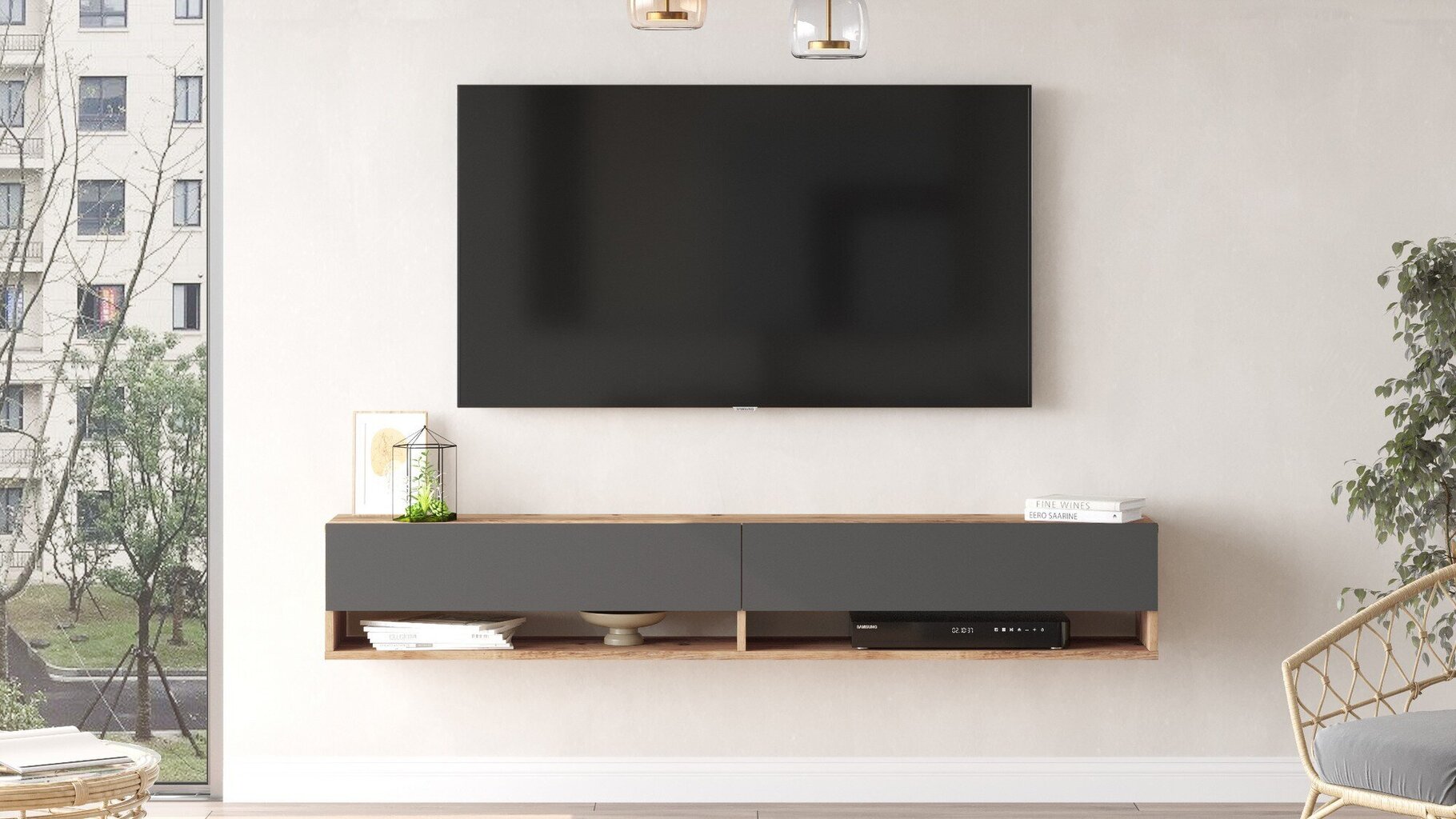 TV alus Asir, 180x29,1x31,6cm, hall hind ja info | Televiisori alused | hansapost.ee