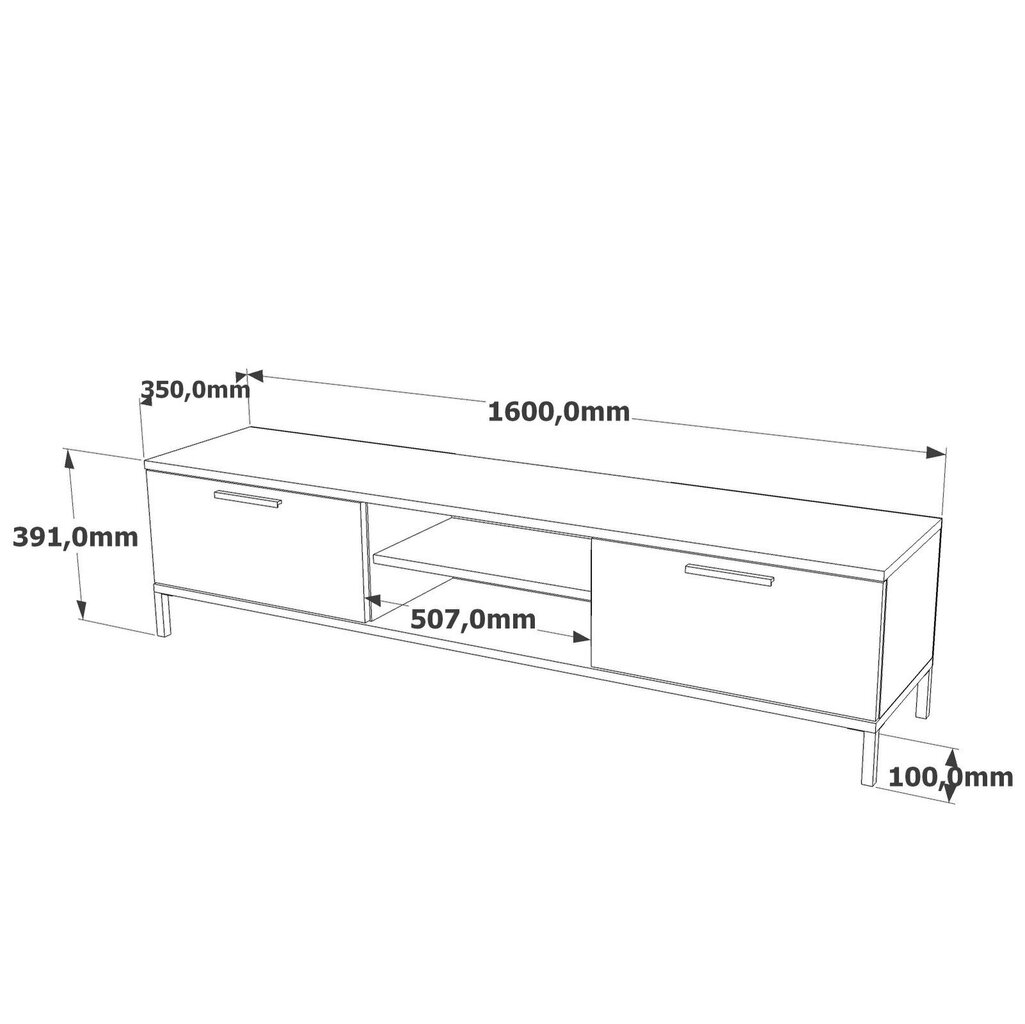 TV alus Asir, 160x39,1x35cm, beež/hall цена и информация | Televiisori alused | hansapost.ee