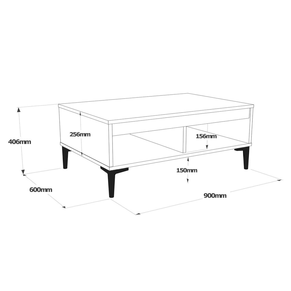 Elutoamööbli komplekt Asir, 140x48,1x35,5cm, 90x40,6x60cm, pruun/hall hind ja info | Televiisori alused | hansapost.ee