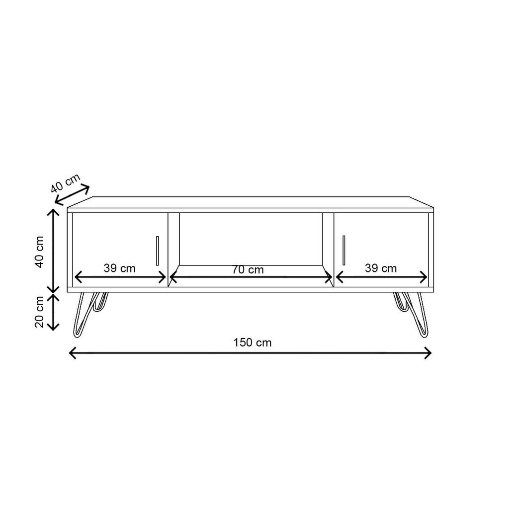 TV alus Asir, 150x60x40 cm, beež hind ja info | Televiisori alused | hansapost.ee