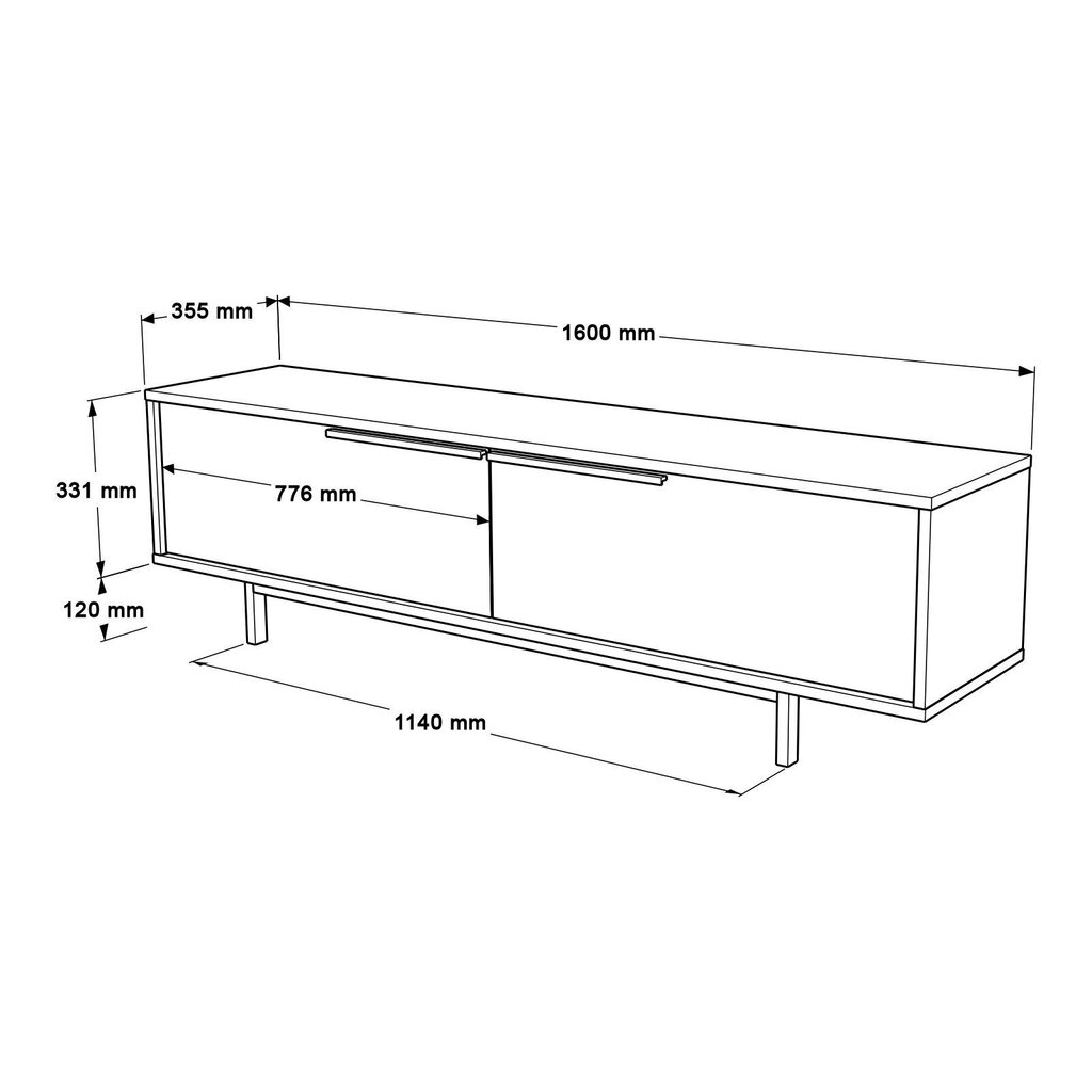 TV alus, Asir, 160x45,1x35,5 cm, pruun hind ja info | Televiisori alused | hansapost.ee