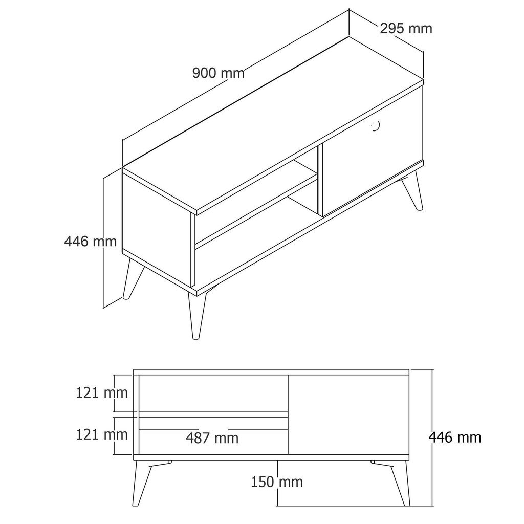 TV alus, Asir, 90x44,6x29,5 cm, pruun цена и информация | Televiisori alused | hansapost.ee