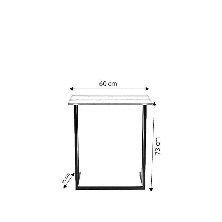 Külglaud Asir, 60x73x40 cm, must/tume pruun price and information | Diivanilauad | hansapost.ee