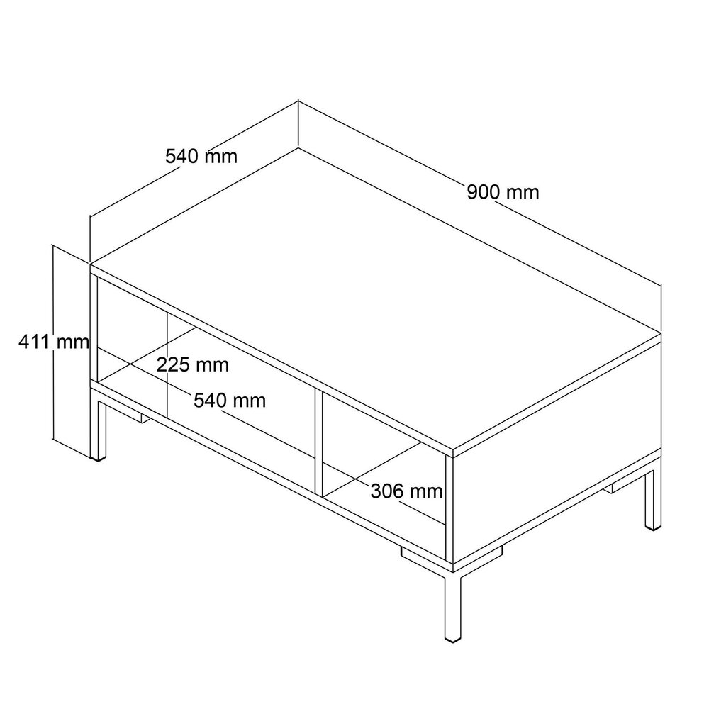 Kohvilaud, Asir, 90x54x41,6 cm, pruun/valge hind ja info | Diivanilauad | hansapost.ee