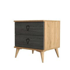 Öökapp, Asir, 52x55,1x45 cm, beež/tume pruun price and information | Nightstands | hansapost.ee