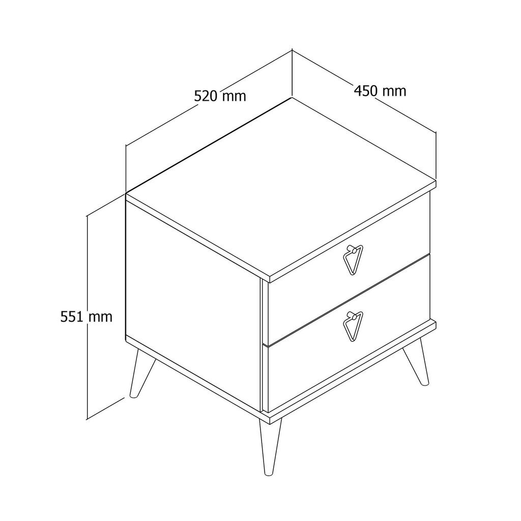 Öökapp, Asir, 52x55,1x45 cm, beež/tume pruun hind ja info | Öökapid | hansapost.ee