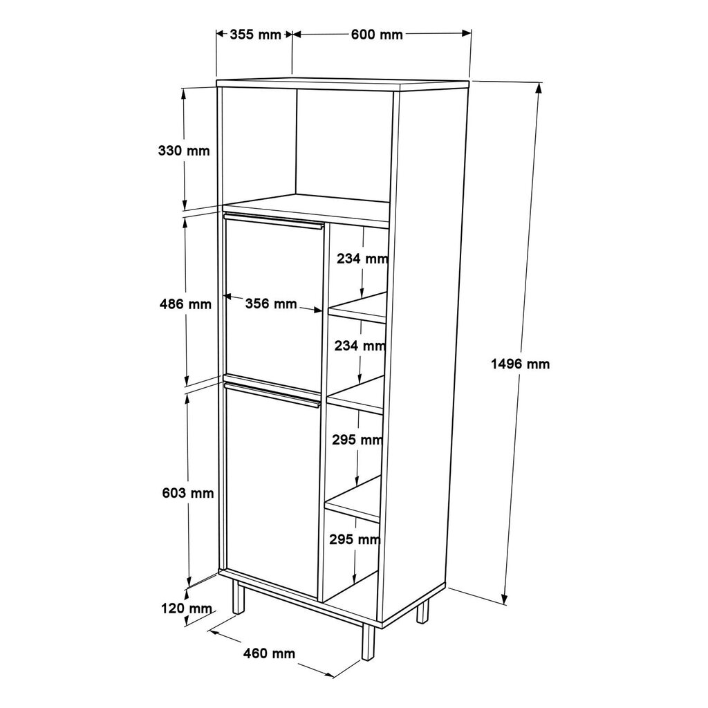 Köögi kapp, Asir, 160x45,1x35,5 cm, pruun hind ja info | Köögikapid | hansapost.ee