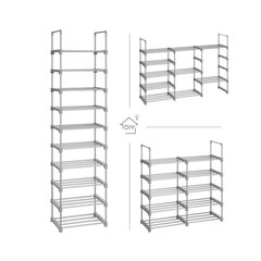 Suur 10-korruseline kingariiul SONGMICS hall price and information | Shoe cupboards, shoe racks | hansapost.ee