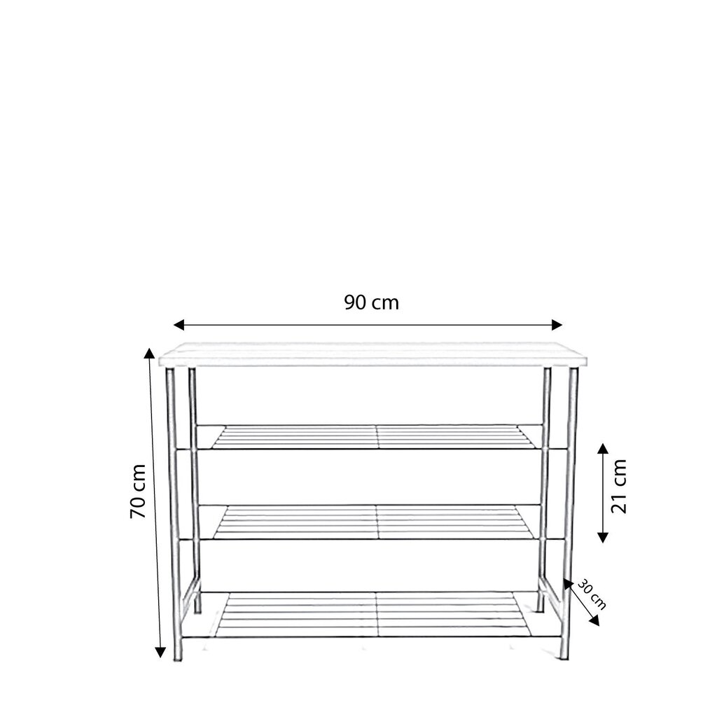 Kingakapp Asir, 90x70x30 cm, must/pruun цена и информация | Jalatsikapid, jalatsiriiulid | hansapost.ee