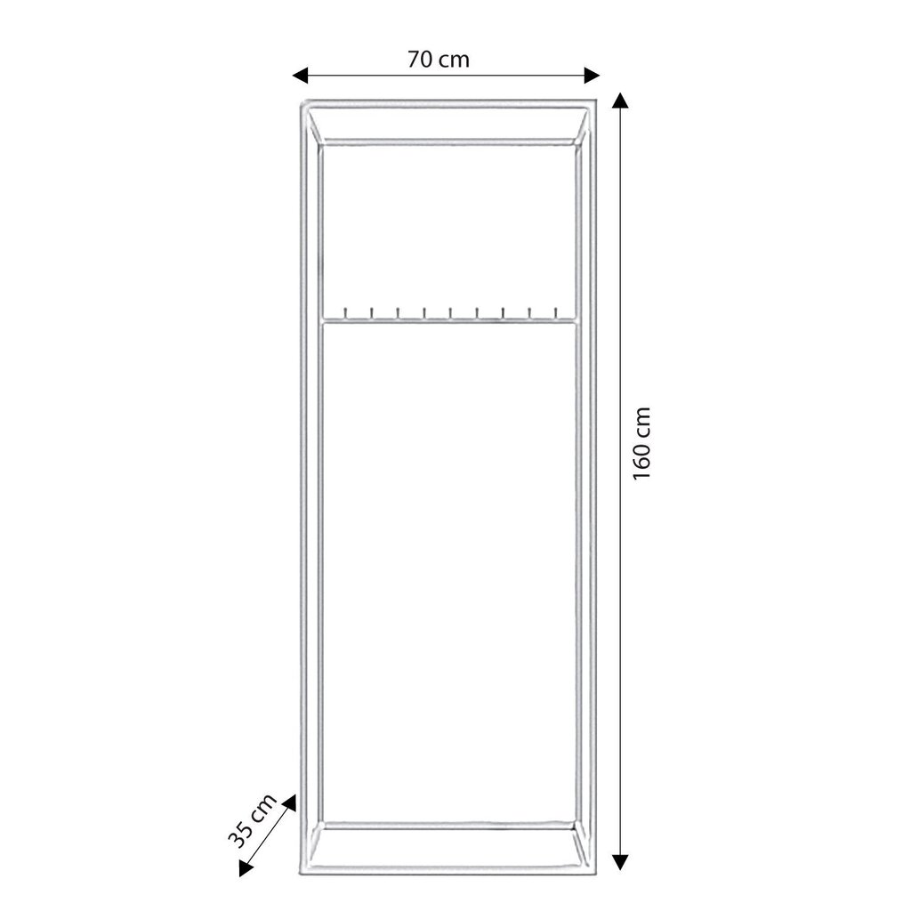 Garderoob Asir, 80x160x40 cm, kuldne цена и информация | Nagid | hansapost.ee