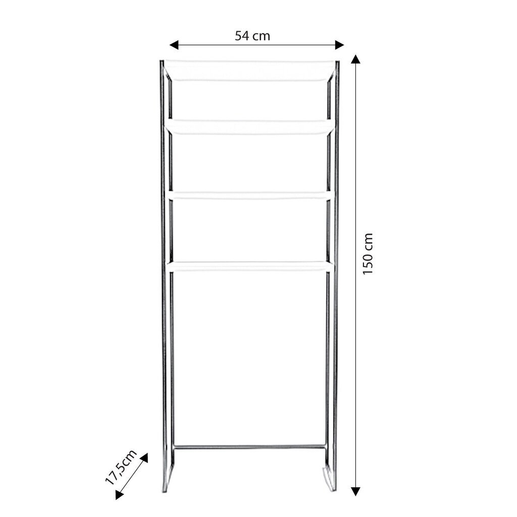 Vannitoa Kapp Asir, 54x150x17,5 cm, valge/must hind ja info | Vannitoakapid | hansapost.ee