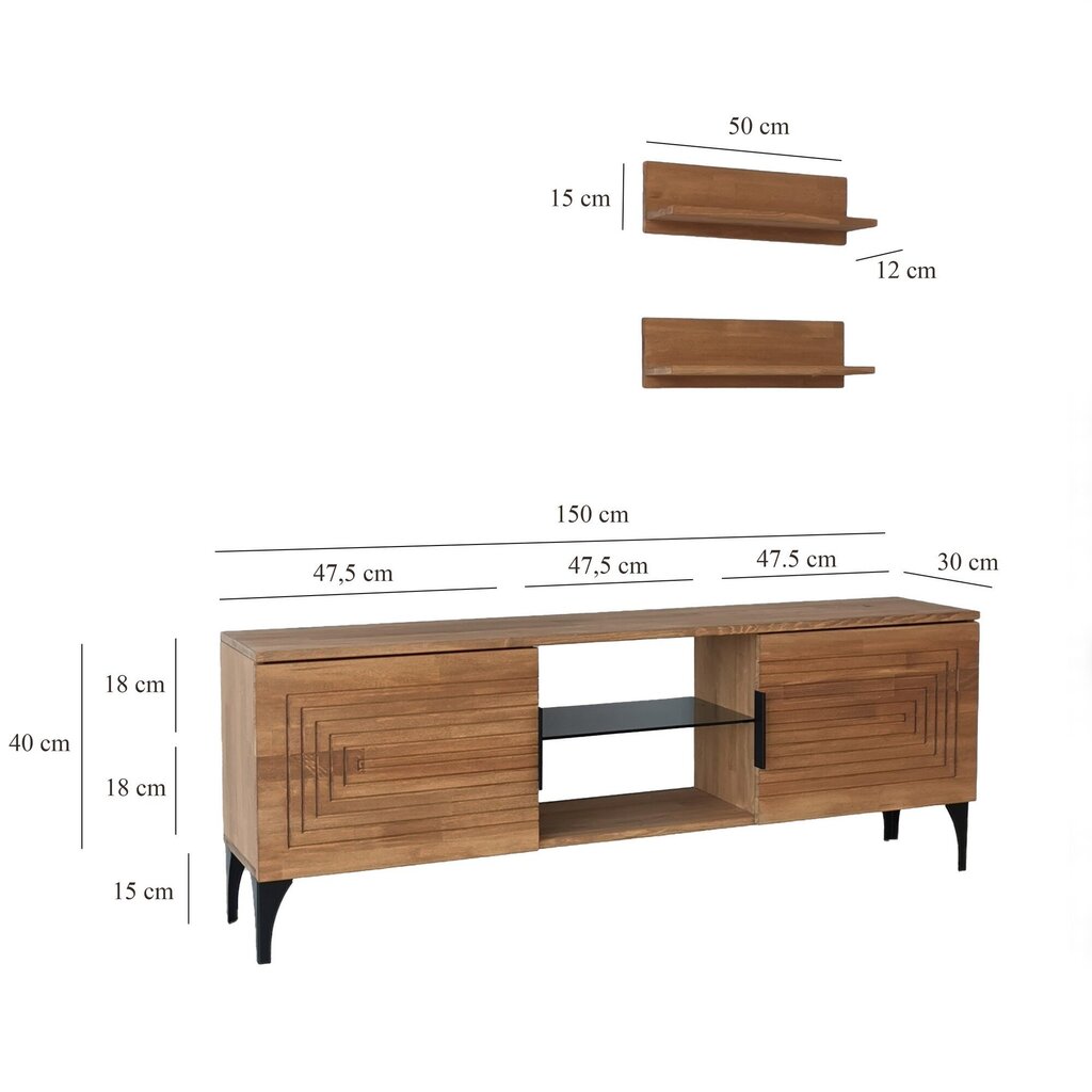 TV alus Asir, 150x40x30cm, pruun цена и информация | Televiisori alused | hansapost.ee