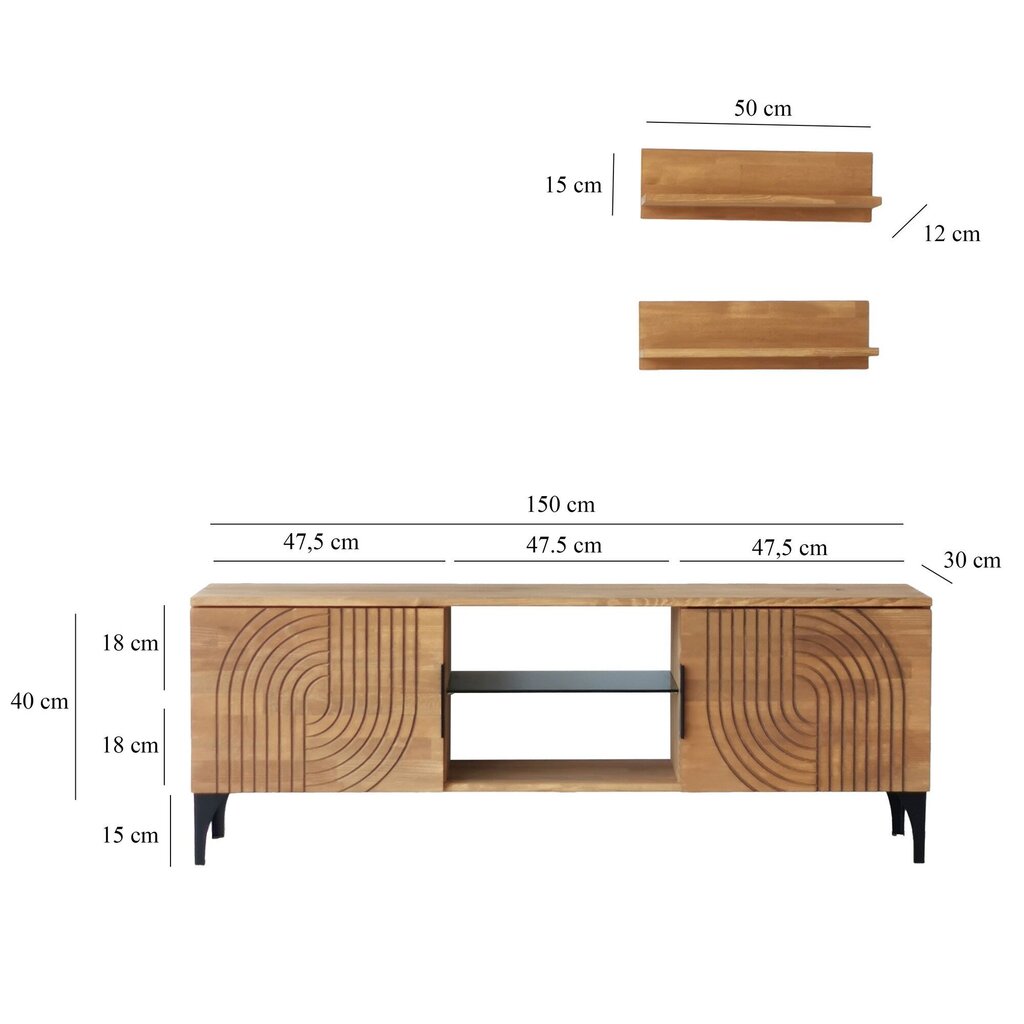 TV alus Asir, 150x40x30cm, pruun цена и информация | Televiisori alused | hansapost.ee