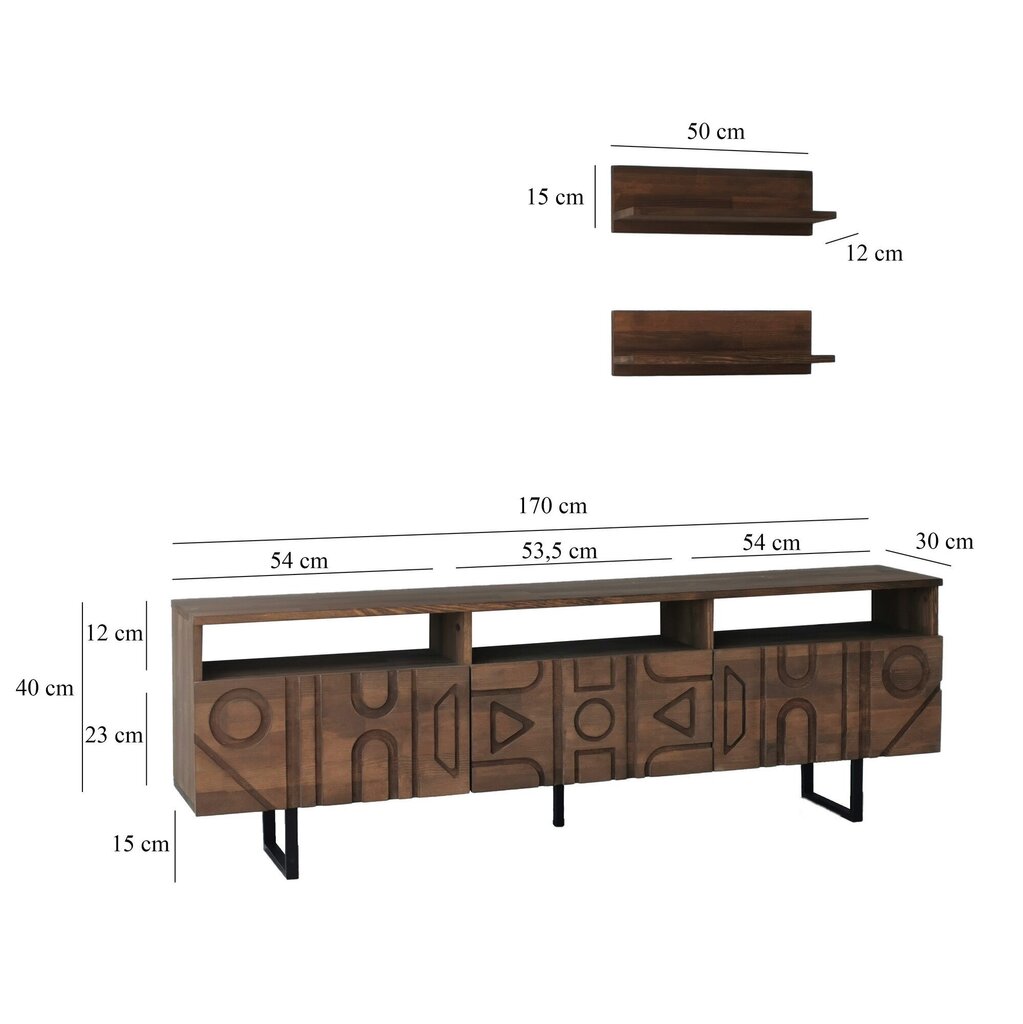 Tv alus Asir, 170x40x30cm, tumepruun hind ja info | Televiisori alused | hansapost.ee