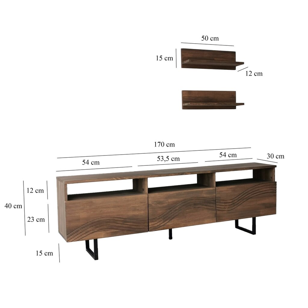 Tv alus Asir, 170x40x30cm, tumepruun hind ja info | Televiisori alused | hansapost.ee