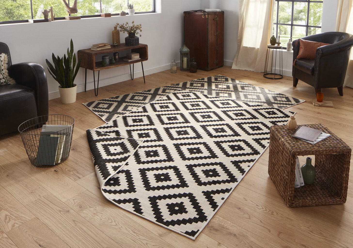 Vaip NORTHRUGS Twin Malta Black Cream, 120x170 cm цена и информация | Vaibad | hansapost.ee