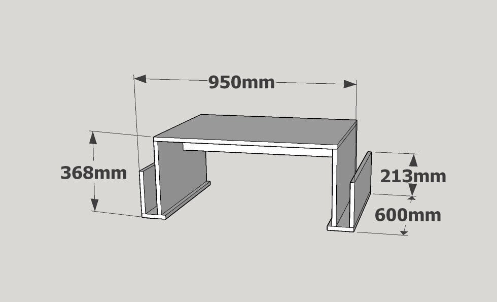 Kohvilaud, Asir, 95x36,8x60 cm, valge hind ja info | Diivanilauad | hansapost.ee