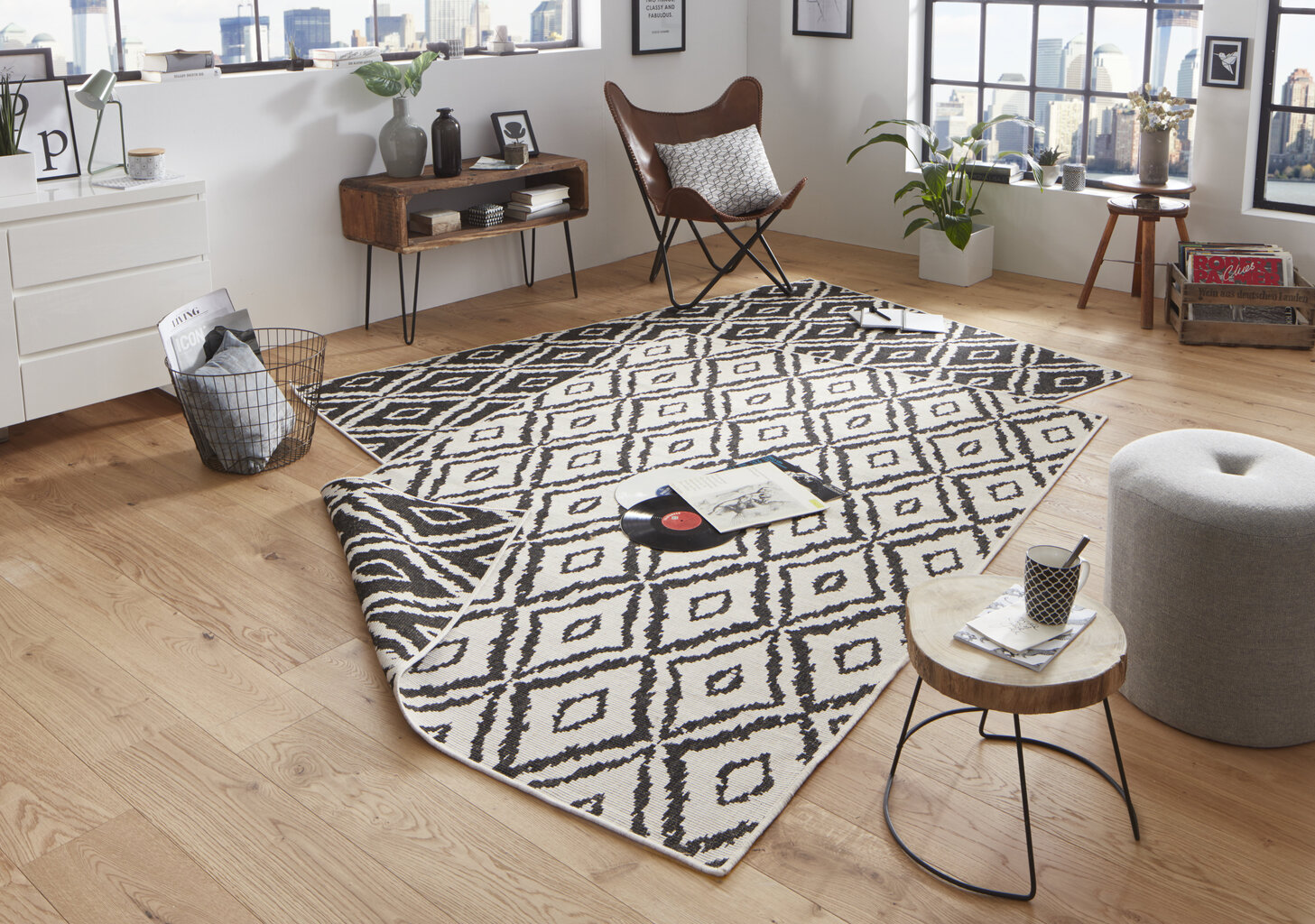 Vaip NORTHRUGS Twin Rio Black Cream, 80x250 cm цена и информация | Vaibad | hansapost.ee