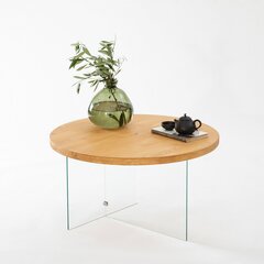 Kohvilaud Asir, 70x40 cm, beež/läbipaistev price and information | Coffee tables | hansapost.ee