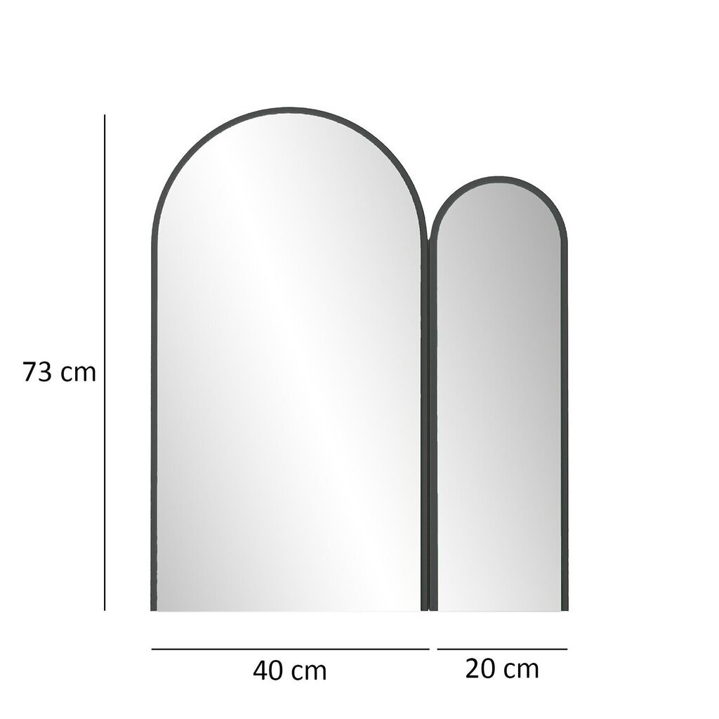 Peegel Asir, 20x60x73cm, must цена и информация | Peeglid vannituppa | hansapost.ee