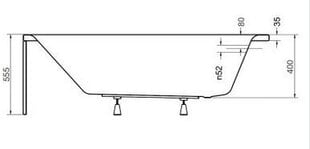 Vann Besco Talia, 110x70 cm hind ja info | Vannid | hansapost.ee